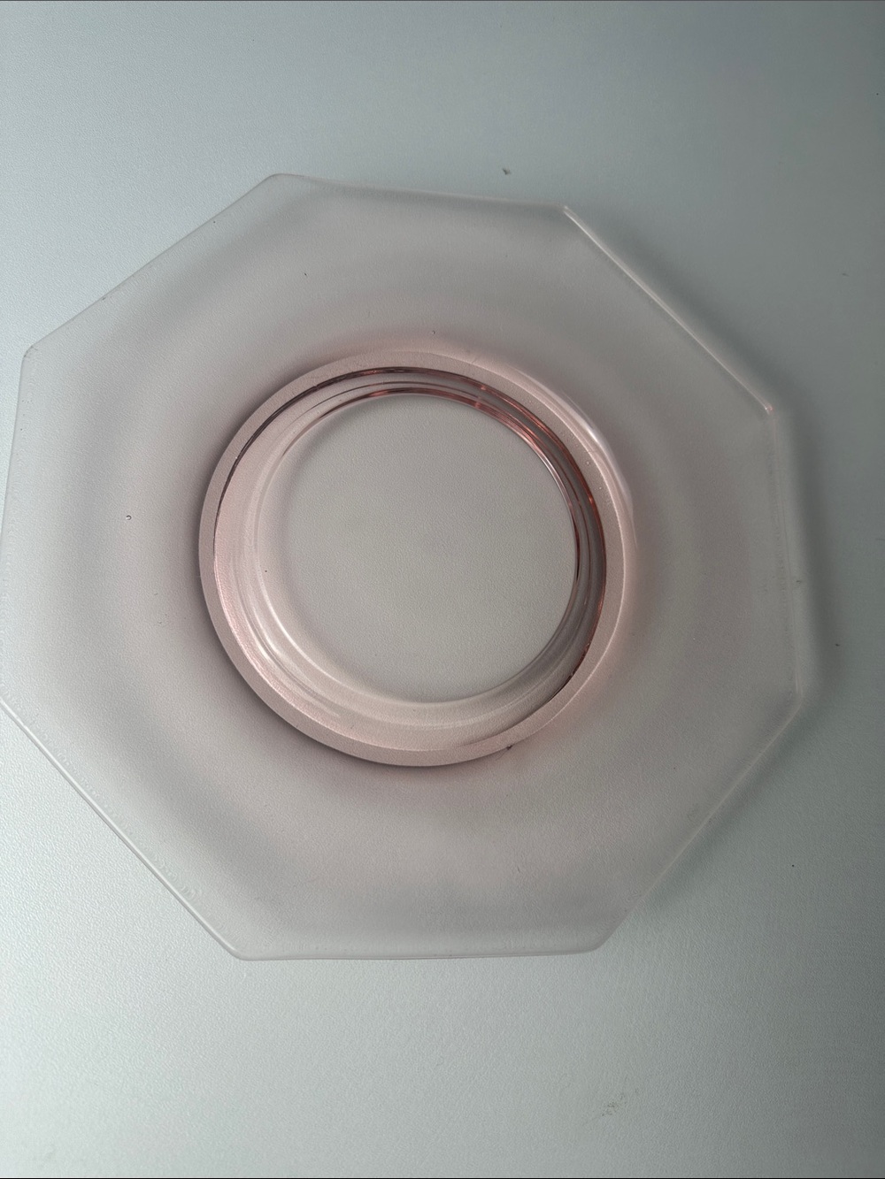 Pink Octagonal Depression Glass 1920s - 8 Inch Collectors Plate